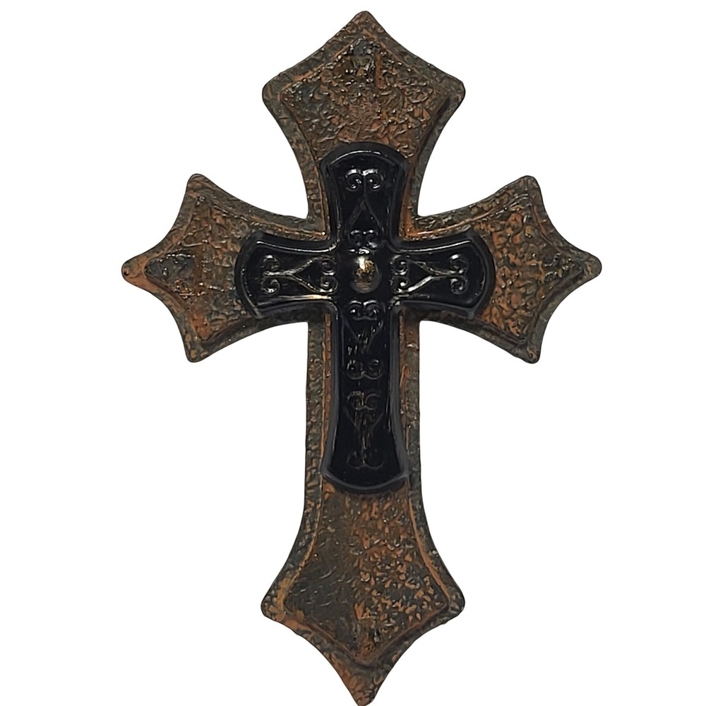 Dicksons Ornate Layered Wall Cross Brown Black Gothic Rustic Religious WCR-163